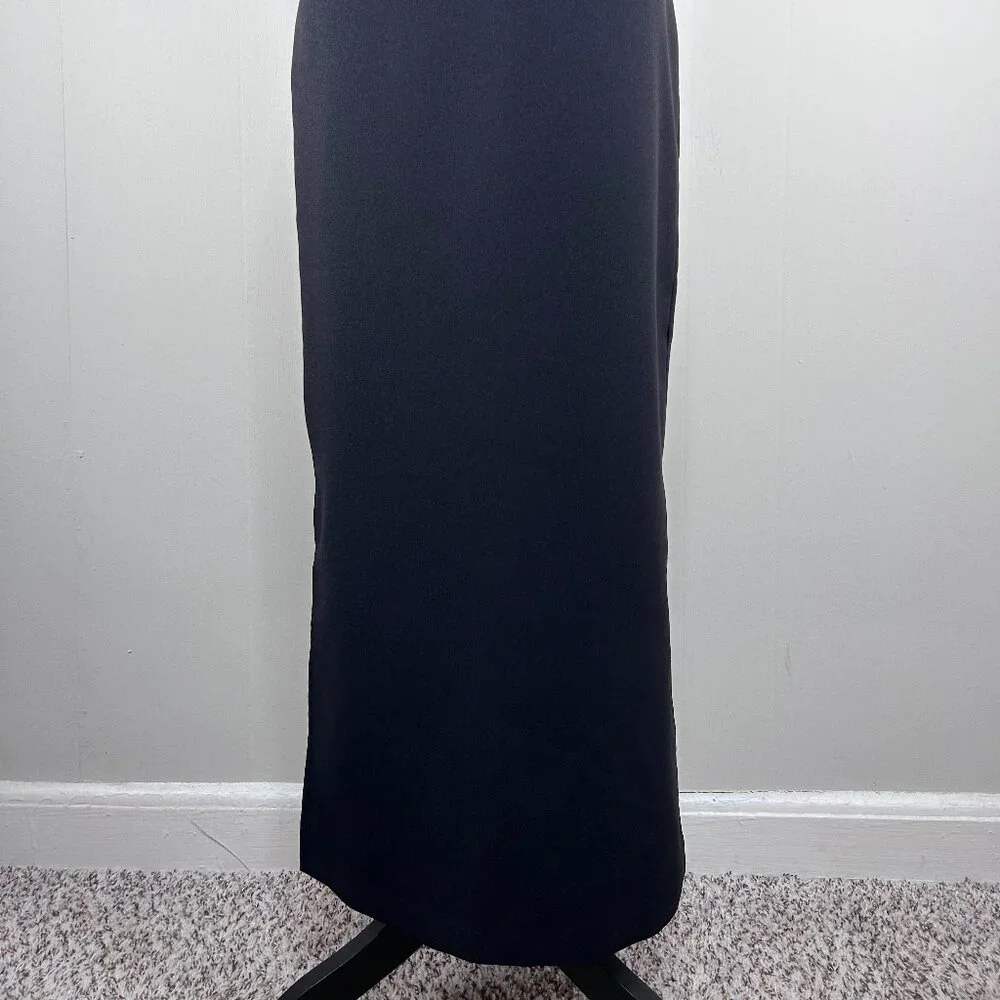 VTG Tracy Evans Maxi Pencil Skirt Women's 9 Black Business Office Side Slit USA - Picture 2 of 15